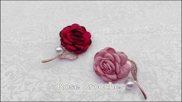Elegant Rose Flower Enamel Alloy Brooch Pin for Women - Dress Suit Coat Lapel Jewelry Accessory
