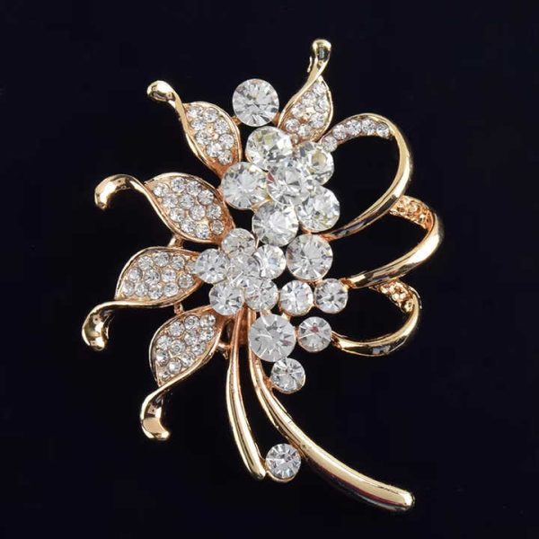 Rhinestone Vintage Flower Brooch for Women Brooch Pin Fashion Dress Coat Accessories Jewelry Christmas Valentine Gift