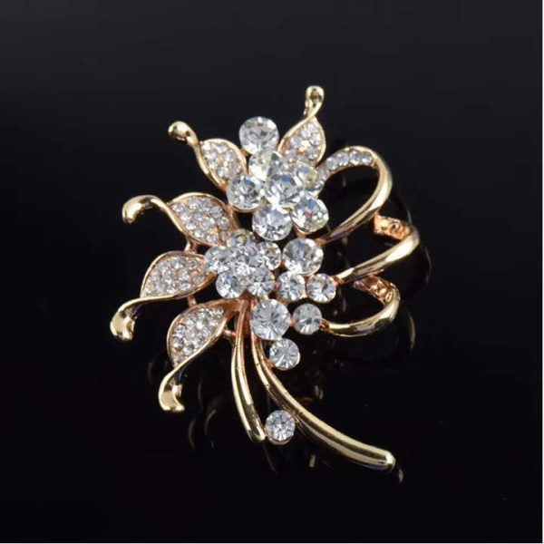 Rhinestone Vintage Flower Brooch for Women Brooch Pin Fashion Dress Coat Accessories Jewelry Christmas Valentine Gift