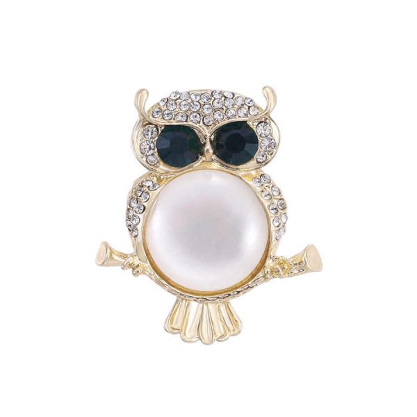 C Owl Bird Rhinestone Brooches and Pins for Women 2024