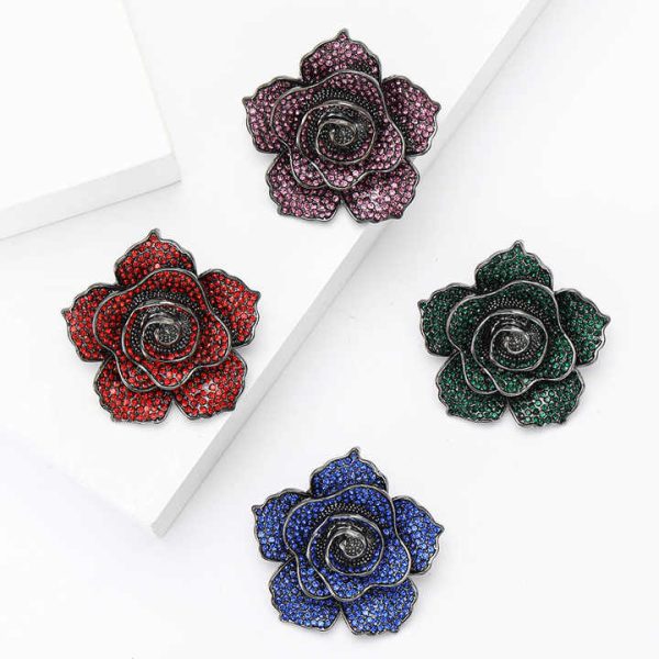 Vintage High-quality Rhinestone Rose High-end Jewelry Brooch Chest Flower Accessory Brooch
