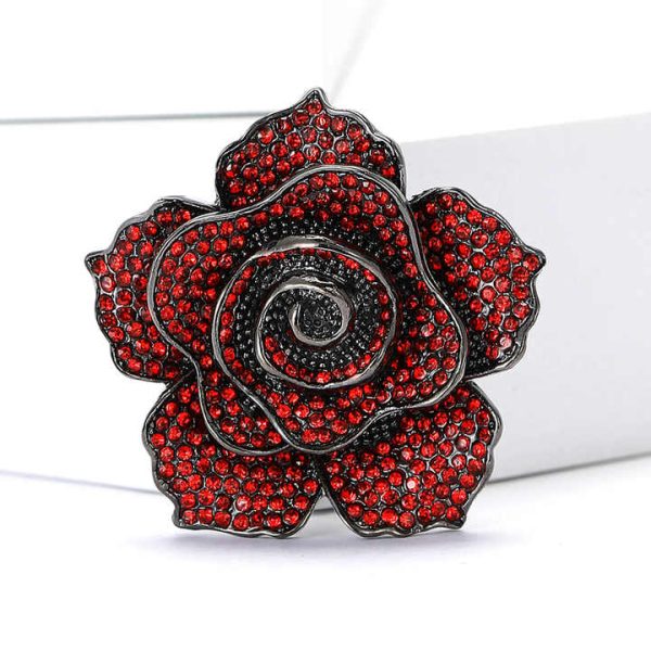 Vintage High-quality Rhinestone Rose High-end Jewelry Brooch Chest Flower Accessory Brooch