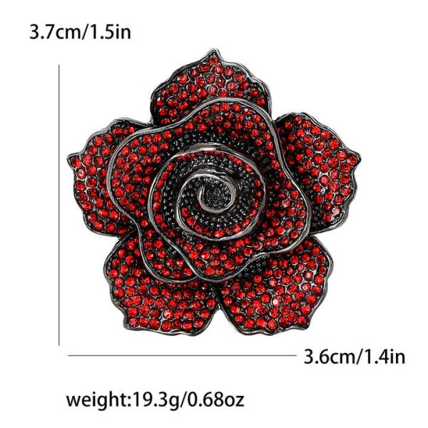 Vintage High-quality Rhinestone Rose High-end Jewelry Brooch Chest Flower Accessory Brooch