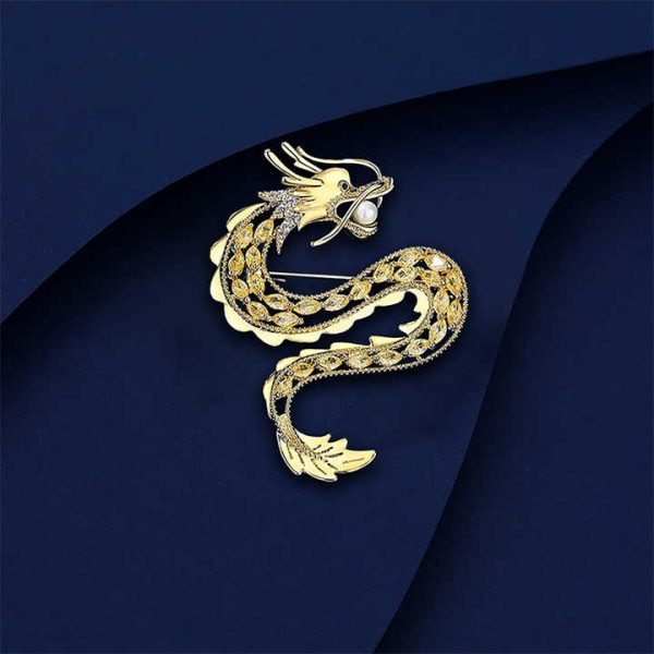 Autumn New Dragon Brooch Women's Light Luxury Brooch Fashion Exquisite Design Pin Gift