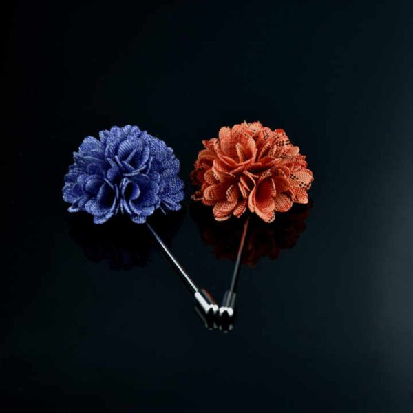 Men's Floral Lapel Pin Brooches for Suits Long Needle Fabric Flower Pins for Wedding Fashion Jewelry & Clothing Accessories