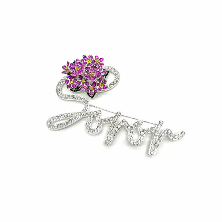 Custom Greek Jewelry Sorority and Fraternity Rhinestone Flower Soror Brooch Pins for Women Clothes Accessories