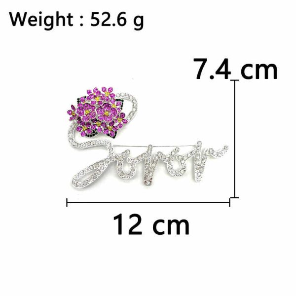 Custom Greek Jewelry Sorority and Fraternity Rhinestone Flower Soror Brooch Pins for Women Clothes Accessories