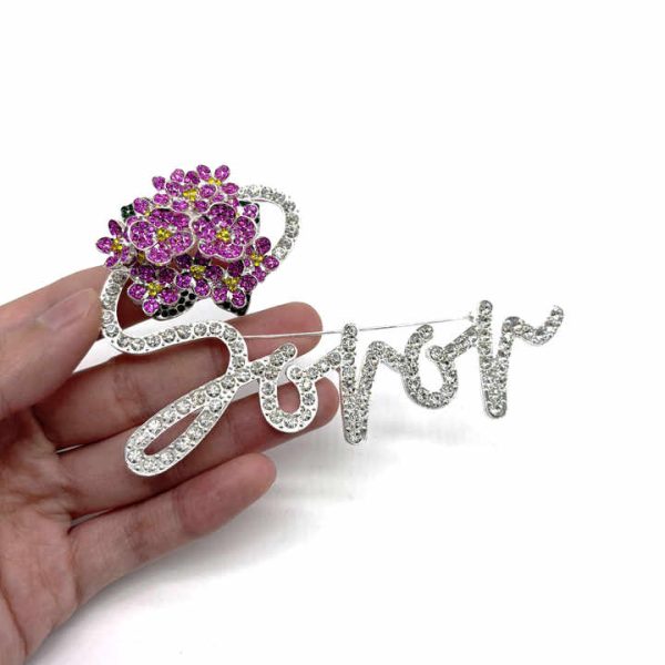 Custom Greek Jewelry Sorority and Fraternity Rhinestone Flower Soror Brooch Pins for Women Clothes Accessories