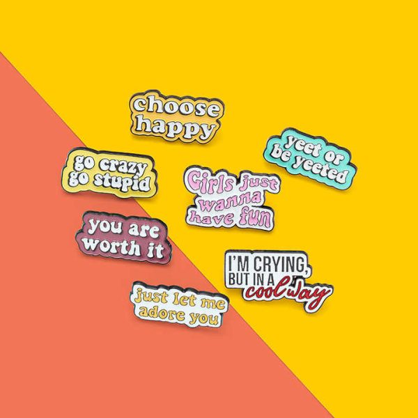 Girl Power Metal Pins Custom Feminism Brooches Soft Enamel Pins Wholesale Lapel Badges for Friends