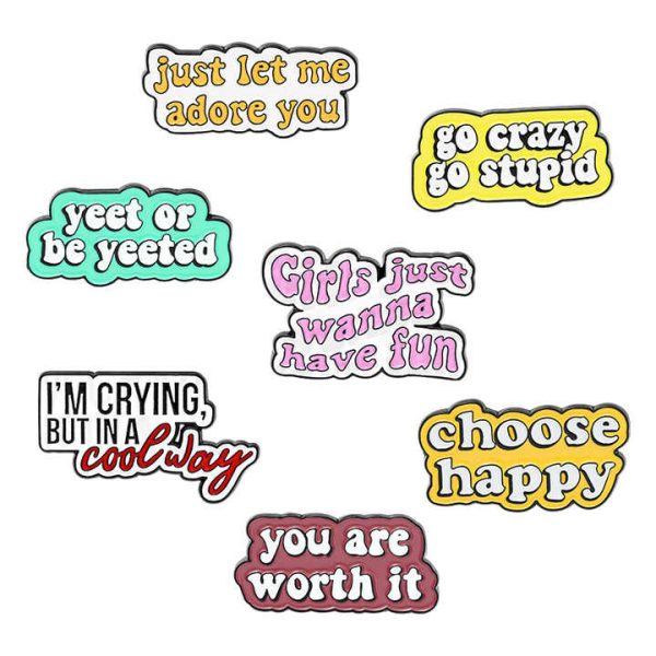 Girl Power Metal Pins Custom Feminism Brooches Soft Enamel Pins Wholesale Lapel Badges for Friends