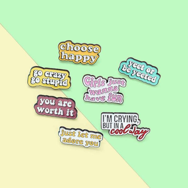 Girl Power Metal Pins Custom Feminism Brooches Soft Enamel Pins Wholesale Lapel Badges for Friends