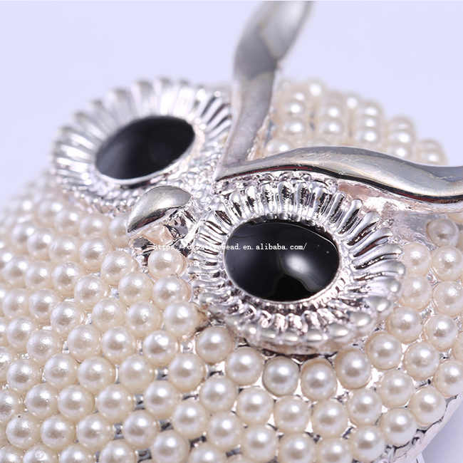 2025 High Quality Vintage Brooch Silver Plated ABS Pearl Owl Animal Women Brooches Pins