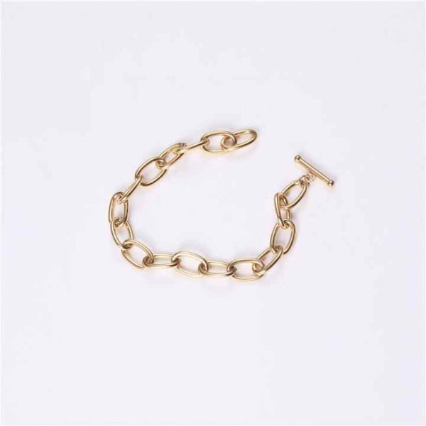 Women Jewelry 18K Gold Plated Chunky Chain Necklace Stainless Steel Necklace