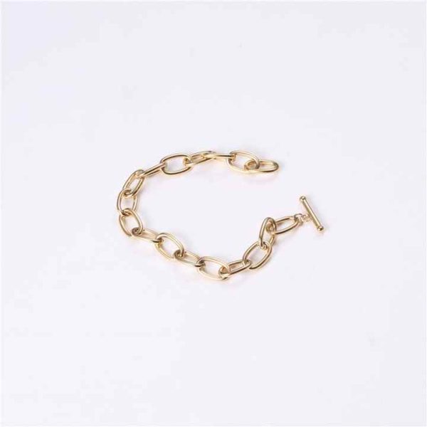 Women Jewelry 18K Gold Plated Chunky Chain Necklace Stainless Steel Necklace