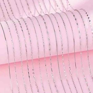 Trendy 925 Sterling Silver Thin Link Chain Necklace for Women - Elegant Fashion Jewelry Gift
