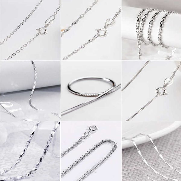 Custom Wholesale High Quality 925 Sterling Silver Chain Jewelry Making Thin Necklaces Women's Silver Chain Fashion Necklaces