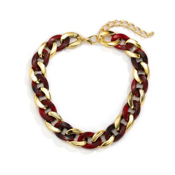 Handmade 2022 Fashion Hiphop Street Style Chunky Clavicle Choker Necklace Gold Plated Link Chain Necklaces