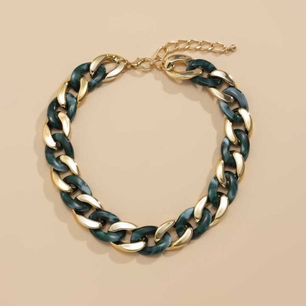 Handmade 2022 Fashion Hiphop Street Style Chunky Clavicle Choker Necklace Gold Plated Link Chain Necklaces