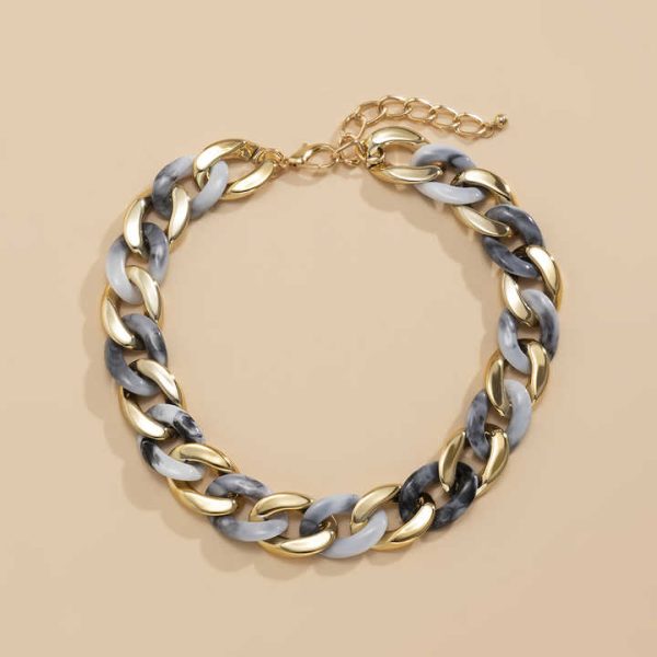 Handmade 2022 Fashion Hiphop Street Style Chunky Clavicle Choker Necklace Gold Plated Link Chain Necklaces