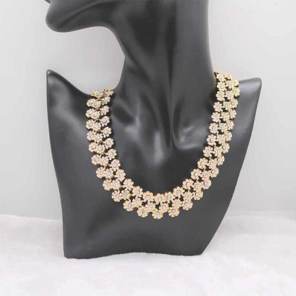 Fashion Choker Necklaces for Women Rhinestone Crystal Necklaces&Pendants Link Chain Statement Flower Collar