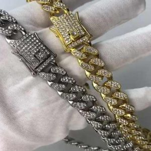 Trendy Stainless Steel Long Chain Necklace for Women and Men, Colorful Cuban Link Choker for Hip Hop Party Jewelry