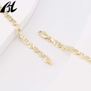 Oro Filled Italian Punk 14K 18K Gold-plated Necklace High Quality Clasp Necklace Brass Punk Gold Necklace