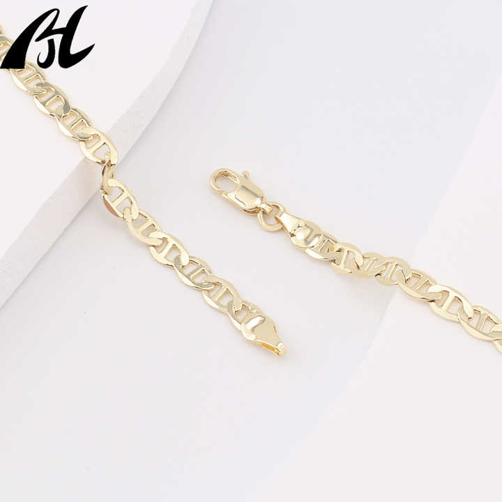 Oro Filled Italian Punk 14K 18K Gold-plated Necklace High Quality Clasp Necklace Brass Punk Gold Necklace