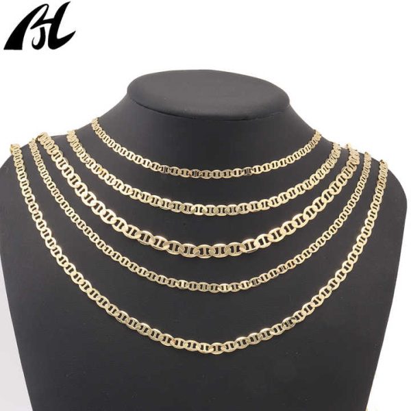 Oro Filled Italian Punk 14K 18K Gold-plated Necklace High Quality Clasp Necklace Brass Punk Gold Necklace