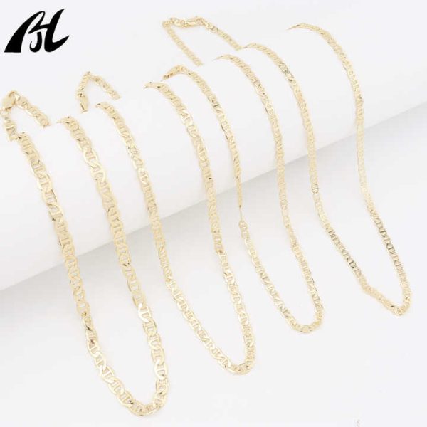 Oro Filled Italian Punk 14K 18K Gold-plated Necklace High Quality Clasp Necklace Brass Punk Gold Necklace