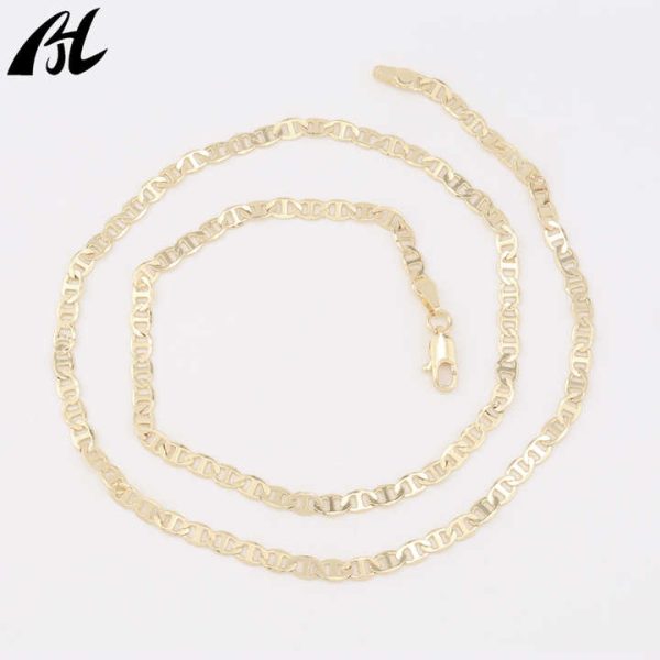Oro Filled Italian Punk 14K 18K Gold-plated Necklace High Quality Clasp Necklace Brass Punk Gold Necklace