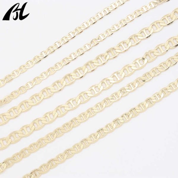 Oro Filled Italian Punk 14K 18K Gold-plated Necklace High Quality Clasp Necklace Brass Punk Gold Necklace