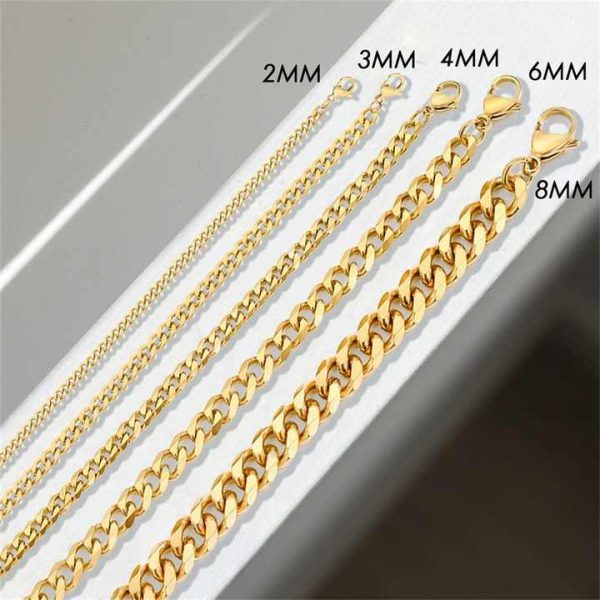 High Quality Women Thick Curb Chain Necklace Jewelry Silver for Men and Women Gold Plated