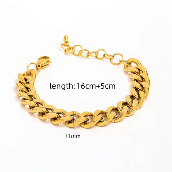 18k PVD Gold Plated Chunky Cuban Chain Statement Stainless Steel Gold Necklace for Women