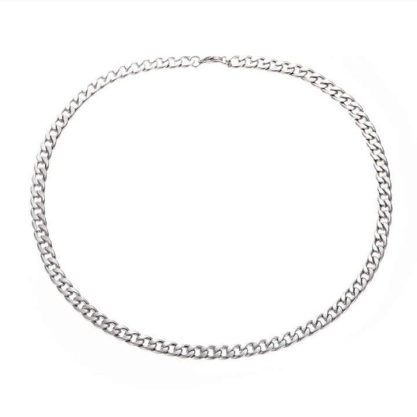 Fashion Hip Hop Silver 3.5mm/5mm/6mm/7mm/8mm/10mm Cuban Link Curb Miami Stainless Steel Chain Necklace Man
