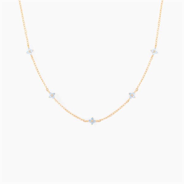 New Design Fashion 18k Gold Plated Necklace Chain Women Jewelry Flower Necklace for Girls