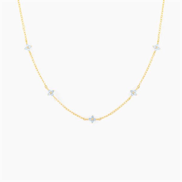 New Design Fashion 18k Gold Plated Necklace Chain Women Jewelry Flower Necklace for Girls