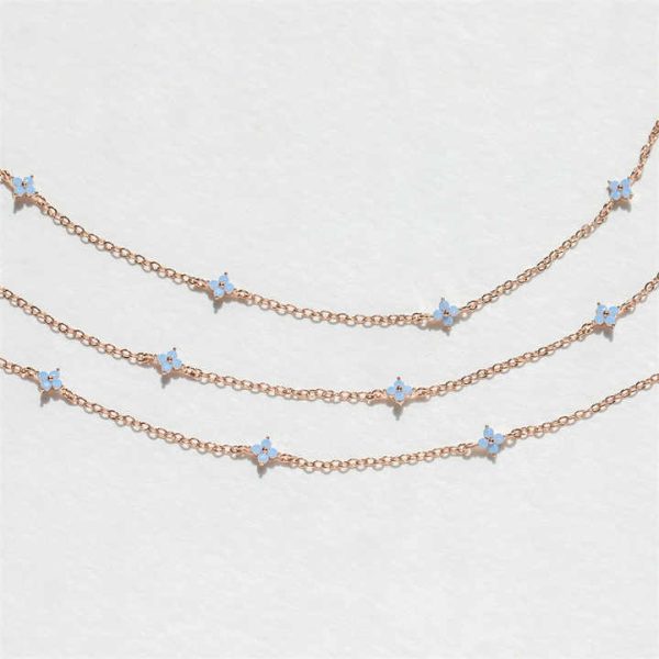 New Design Fashion 18k Gold Plated Necklace Chain Women Jewelry Flower Necklace for Girls