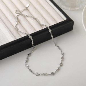Trendy Stainless Steel Flower Chain Necklace for Women - Elegant Party Jewelry Gift