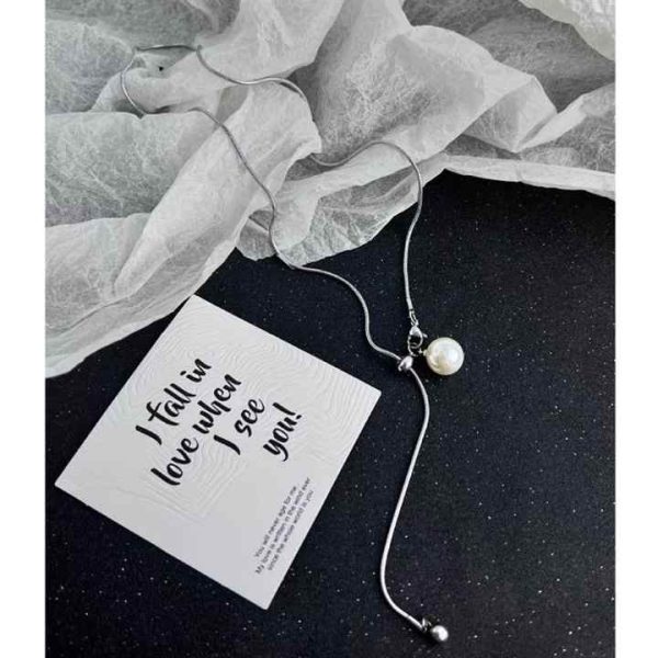 Long Chain Necklaces for Women Girls Pearl Adjustable Fashion Jewelry Necklace Accessories