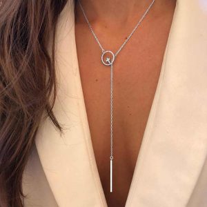Trendy Zinc Alloy Cross Pendant Necklace with Silver Plated Chain for Women - Simple Long Chain Jewelry for Daily Wear and Special Occasions