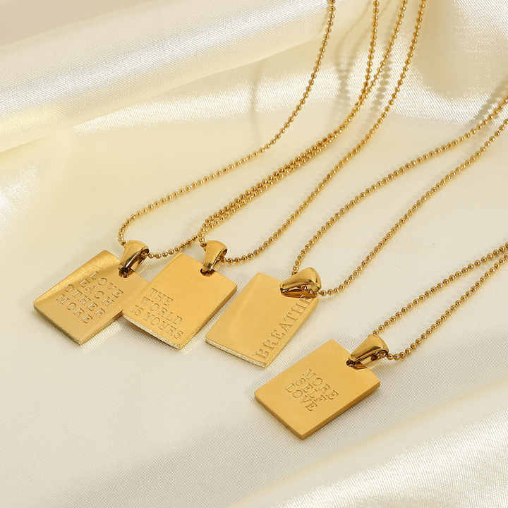 Women's Fashion Trend Stainless Steel Letter Necklace 18k Gold Plated Necklace Chains for Jewelry Making