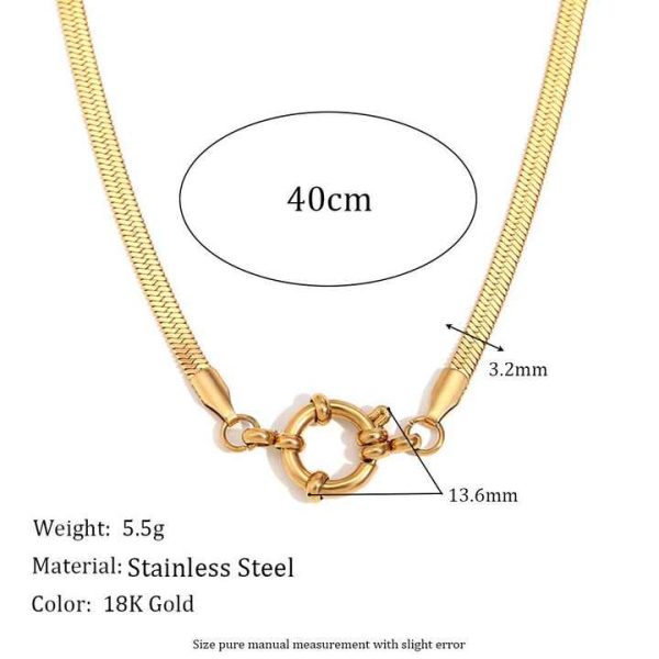 Fashion Jewelry Vintage Gold Plated Link Chain Necklace Stylish Stainless Steel Choker for Men Women for Wedding Party Gift