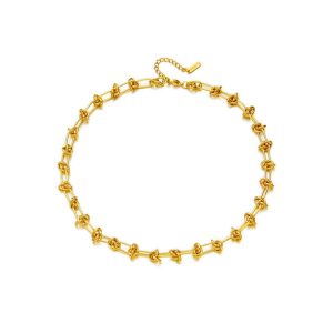 Gold Plated Stainless Steel Chain Necklace Classic Punk Style Jewelry Gift for Women