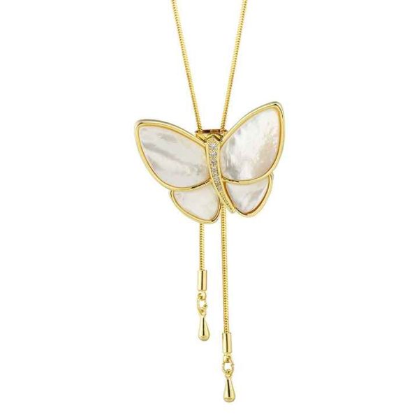 Fashion Two Ways to Wear Sweater Chain Butterfly Long Sweater Chain Jewelry for Women