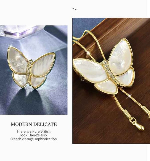 Fashion Two Ways to Wear Sweater Chain Butterfly Long Sweater Chain Jewelry for Women