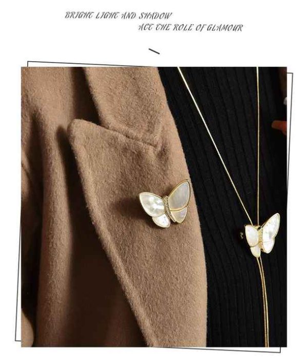 Fashion Two Ways to Wear Sweater Chain Butterfly Long Sweater Chain Jewelry for Women