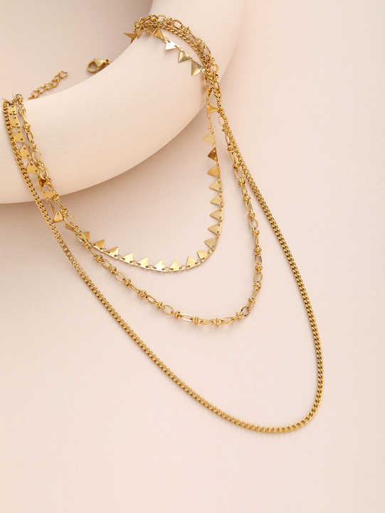 Silver and Gold Luxury Necklace for Women Punk Style Link Chain Stainless Steel Gold Plated Wholesale Accessory