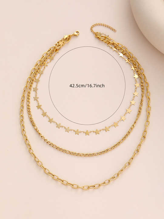 Silver and Gold Luxury Necklace for Women Punk Style Link Chain Stainless Steel Gold Plated Wholesale Accessory