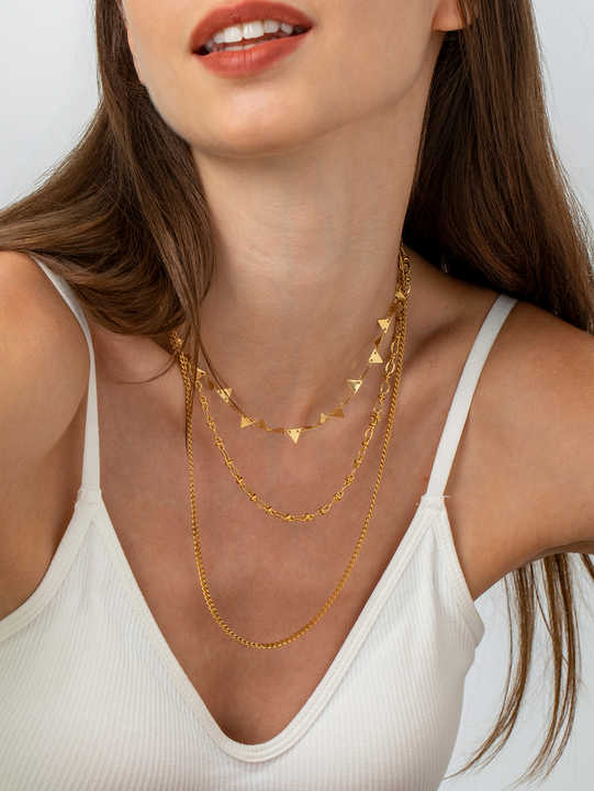 Silver and Gold Luxury Necklace for Women Punk Style Link Chain Stainless Steel Gold Plated Wholesale Accessory