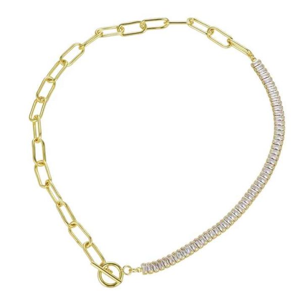 Custom Fashion Jewelry 18K Gold Plated Stainless Steel Chain and Acrylic Chunky Link Chain Hiphop Necklace for Women